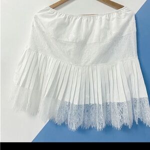 Vivian white  Lace Trim slip Skirt NWT